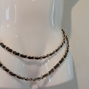 Express Black and Gold Chain Belt